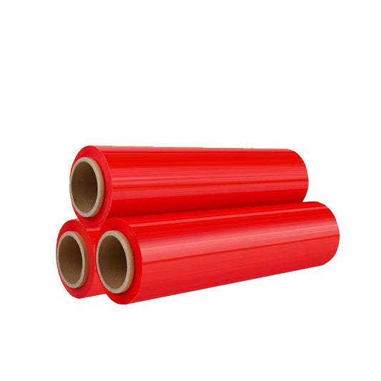 Red Industrial Stretch Film Roll - Heavy Duty Tinted Pallet Wrap